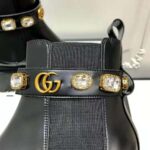Gucci Women Gucci Leather Ankle Boot with Belt in Black Leather 6 cm Heel - Imagen 10