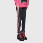 Gucci Women Gucci Leather Embroidered Ankle Boot in Black Leather 8.9 cm-Red - Image 9