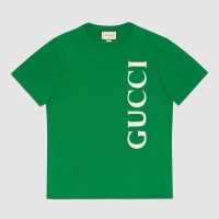 Gucci Women Gucci Print Oversize T-Shirt in Green Cotton Jersey (1)