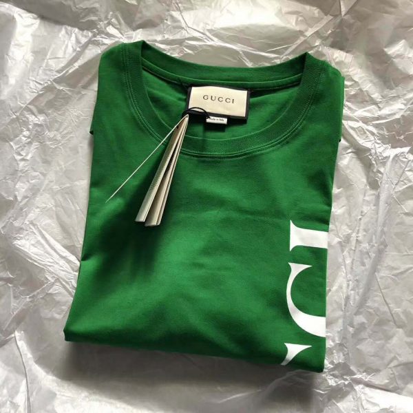 Gucci Women Gucci Print Oversize T-Shirt in Green Cotton Jersey (2)