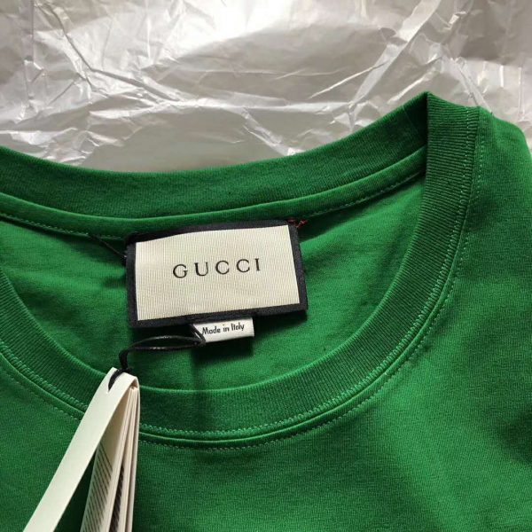 Gucci Women Gucci Print Oversize T-Shirt in Green Cotton Jersey (3)