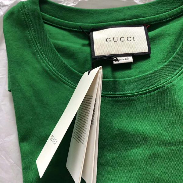 Gucci Women Gucci Print Oversize T-Shirt in Green Cotton Jersey (4)