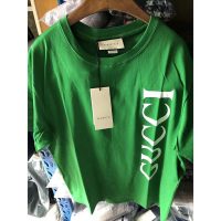 Gucci Women Gucci Print Oversize T-Shirt in Green Cotton Jersey (1)