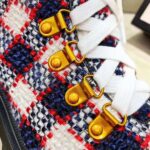 Gucci Women Gucci Zumi GG Check Tweed Ankle Boot in Blue White and Red - Image 9