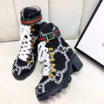 Gucci Women Gucci Zumi GG Tweed Ankle Boot in Black and White GG Tweed 10 cm Heel - Image 8