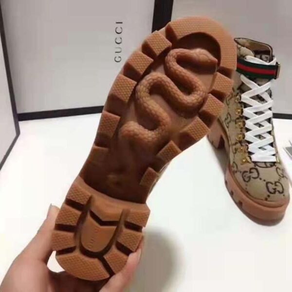 Gucci Women Gucci Zumi GG Wool Ankle Boot in Beige and Ebony GG Wool (9)