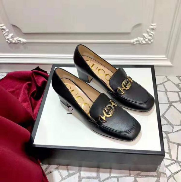 gucci mid heel loafer