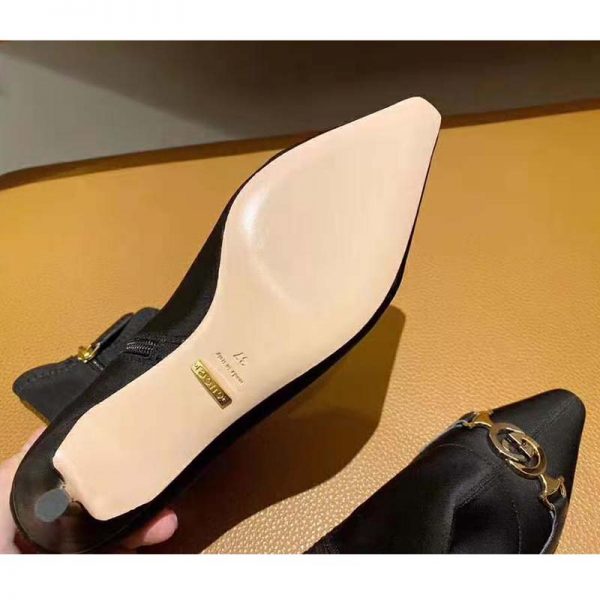 Gucci Women Gucci Zumi Mid-Heel Ankle Boot 7.7 cm Heel-Black (9)