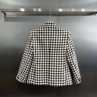 Gucci Women Houndstooth Fitted Jacket in Wool and Cotton-Black (1)