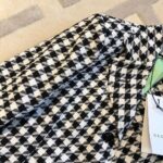 Gucci Women Houndstooth Fitted Jacket in Wool and Cotton-Black - Imagen 7