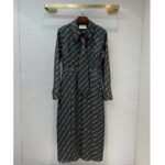 Gucci Women Interlocking G and Belts Print Dress in 100% Silk-Green - Bild 2
