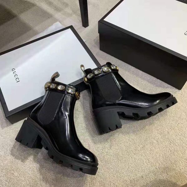 gucci quilted leather ankle boot with belt