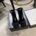 Gucci Women Leather Ankle Boot with Red Laces in Black Shiny Leather - Image 7