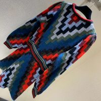 Gucci Women Multicolor Geometric Pattern Wool Knit Mini Dress-Blue (1)