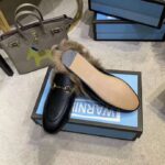 Gucci Women Princetown Leather Slipper with Lamb Wool-Black - Imagen 8