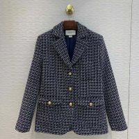 Gucci Women Square G Wool Jacket in Boxy Fit-Navy (7)