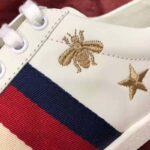 Gucci Women's Ace Embroidered Sneaker in White Leather with Bees and Stars – Image 12