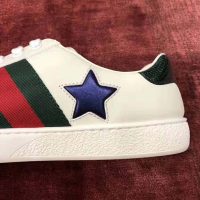 Gucci Women’s Ace Embroidered Sneaker in White Leather with Inlaid Multicolor Stars (1)