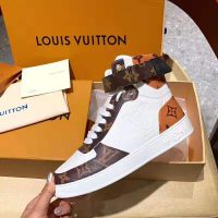 Louis Vuitton LV Unisex Boombox Sneaker Boot in Embossed Lamb Leather-Brown (1)