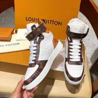 Louis Vuitton LV Unisex Boombox Sneaker Boot in Embossed Lamb Leather-Brown (1)