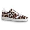 Louis Vuitton LV Unisex Frontrow Sneaker in Pony-Styled Calf Leather with Monogram Flowers-Brown