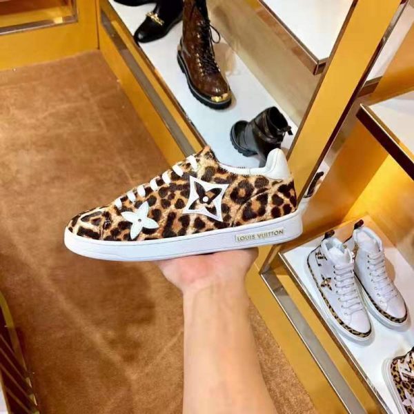 monogrammed leopard sneakers