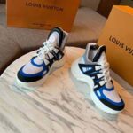 Louis Vuitton LV Unisex LV Archlight Sneaker in Calf Leather and Technical Fabric-Blue - Image 6