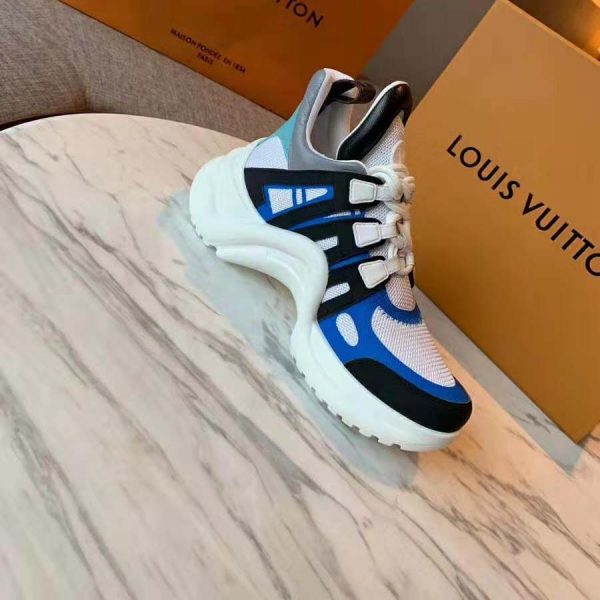 Louis Vuitton LV Unisex LV Archlight Sneaker in Calf Leather and Technical Fabric-Blue (6)