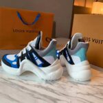 Louis Vuitton LV Unisex LV Archlight Sneaker in Calf Leather and Technical Fabric-Blue - Image 4