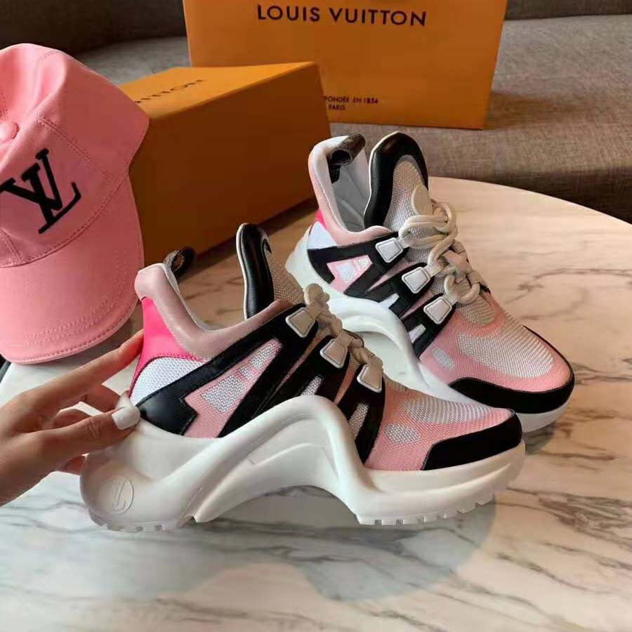Lv archlight leather sandals Louis Vuitton Pink size 37 EU in Leather -  35649647
