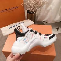 Louis Vuitton LV Unisex LV Archlight Sneaker in Flower-Print Calf Leather-Pink