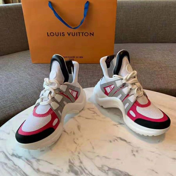 Louis Vuitton LV Unisex LV Archlight Sneaker in Technical Fabric and Monogram Canvas-Pink (7)