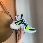 Louis Vuitton LV Unisex LV Archlight Sneaker in Technical Fabric and Monogram Canvas-Yellow - immagine 12