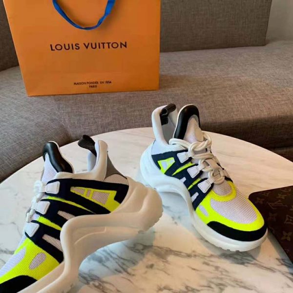 Louis Vuitton LV Unisex LV Archlight Sneaker in Technical Fabric and Monogram Canvas-Yellow (12)