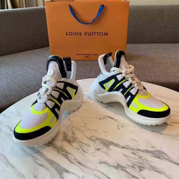 Louis Vuitton LV Unisex LV Archlight Sneaker in Technical Fabric and Monogram Canvas-Yellow (7)