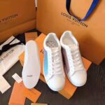 Louis Vuitton LV Unisex LV Luxembourg Sneaker in Iridescent Monogram Textile and Calf Leather-Rose - immagine 5