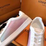 Louis Vuitton LV Unisex LV Luxembourg Sneaker in Iridescent Monogram Textile and Calf Leather-Rose - immagine 9