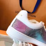 Louis Vuitton LV Unisex LV Luxembourg Sneaker in Iridescent Monogram Textile and Calf Leather-Rose - immagine 11