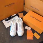 Louis Vuitton LV Unisex LV Luxembourg Sneaker in Iridescent Monogram Textile and Calf Leather-Rose - immagine 7