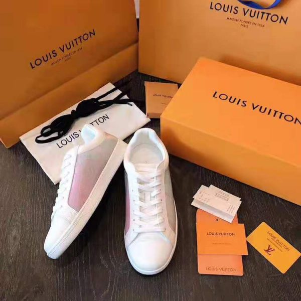 Louis Vuitton LV Unisex LV Luxembourg Sneaker in Iridescent Monogram Textile and Calf Leather-Rose (9)