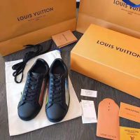 Louis Vuitton LV Unisex LV Sneaker Luxembourg in Iridescent Monogram Textile and Calf Leather-Black (1)