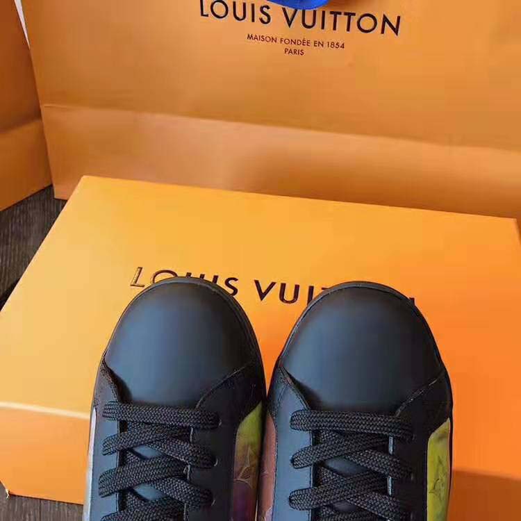 Louis Vuitton LV Unisex LV Sneaker Luxembourg in Iridescent Monogram  Textile and Calf Leather-Black - LULUX