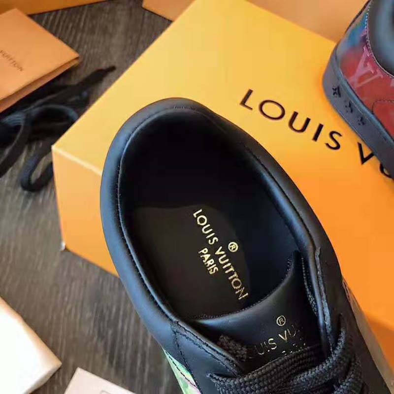 Louis Vuitton Black/ Iridescent Leather and PVC Luxembourg Low Top Sneakers  Size 43.5 Louis Vuitton