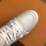 Louis Vuitton LV Unisex LV Trainer Sneaker Boot in Grained Calf Leather-White - Image 6