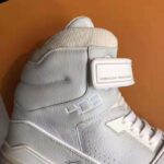 Louis Vuitton LV Unisex LV Trainer Sneaker Boot in Grained Calf Leather-White - Image 10