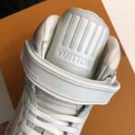 Louis Vuitton LV Unisex LV Trainer Sneaker Boot in Grained Calf Leather-White - Image 9