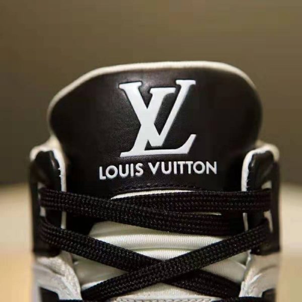 Louis Vuitton LV Unisex LV Trainer Sneaker in Calf Leather with Monogram Flowers-Black (6)