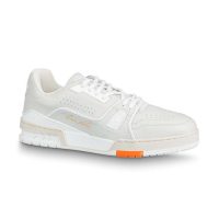 Louis Vuitton LV Unisex LV Trainer Sneaker in Grained Calf Leather-White (1)
