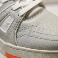 Louis Vuitton LV Unisex LV Trainer Sneaker in Grained Calf Leather-White (1)