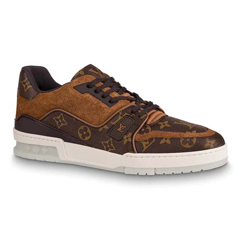 Louis Vuitton Brown Monogram Canvas And Leather Slalom Low Top Sneakers  Size 42.5